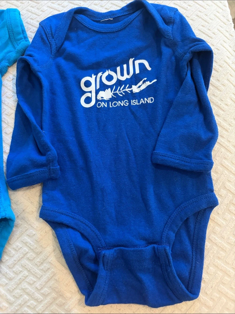 Montauk Shark & Long Island Baby Bodysuits - Blue Mix